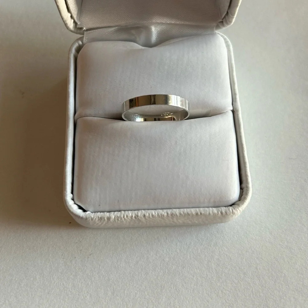 3/$20 Classic Casual Basic Smooth Silver Tone Thick Band Ring Size 5/6